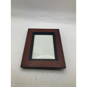 Brown Wood Picture Frame with Black Trim 5x7‎ Photo Display Decor